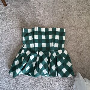 Tuckernuck Green and White Checkered Blouse